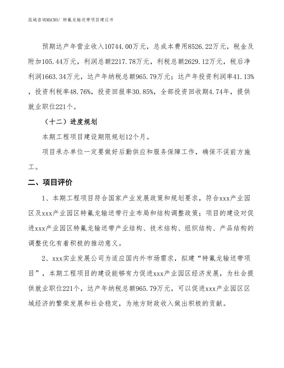 （立项审批）特氟龙输送带项目建议书_第4页