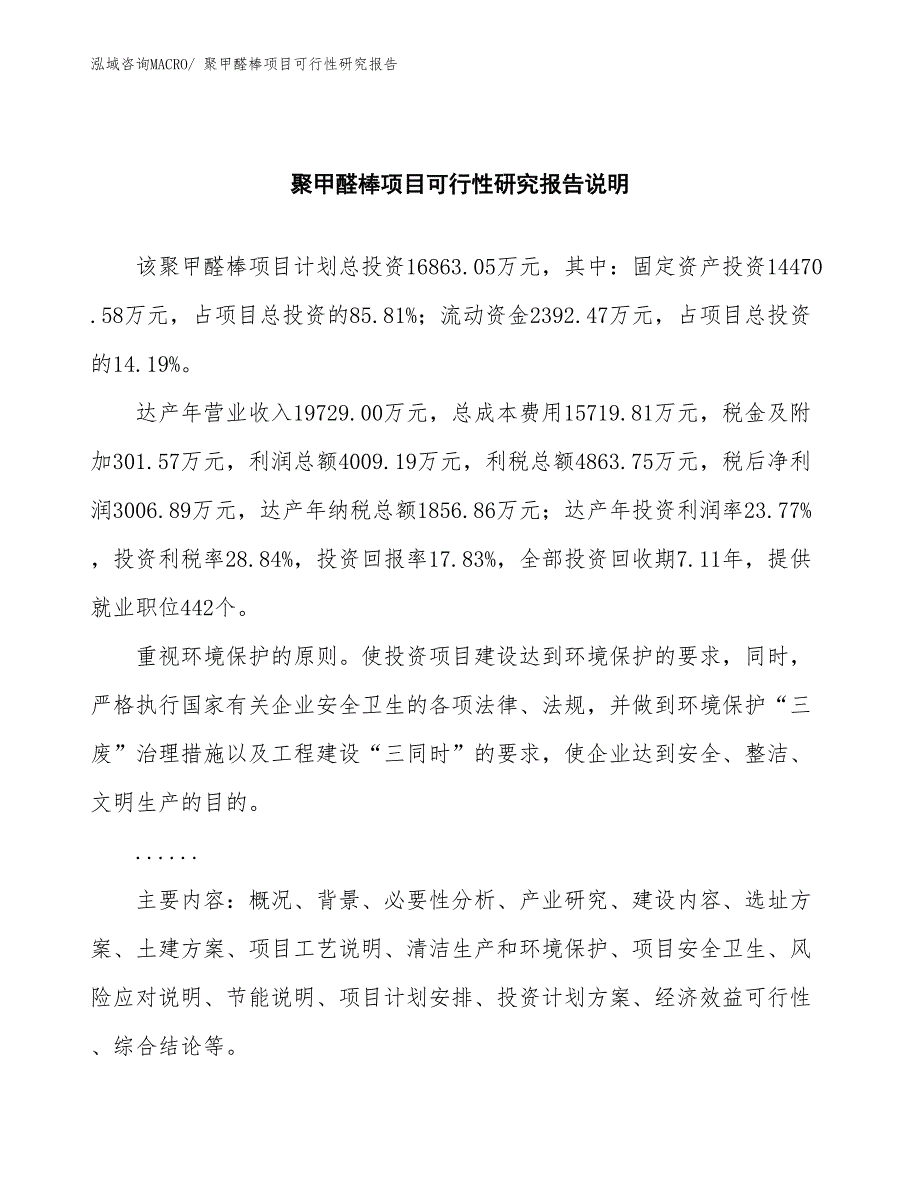 （批地）聚甲醛棒项目可行性研究报告_第2页