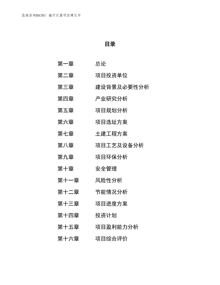 （立项审批）磁疗仪器项目建议书_第1页