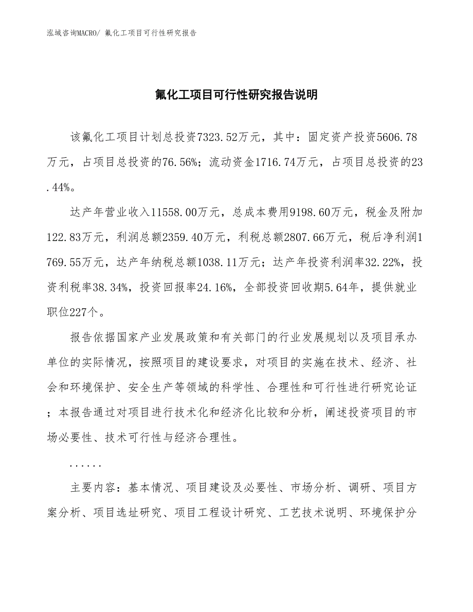 （批地）氟化工项目可行性研究报告_第2页