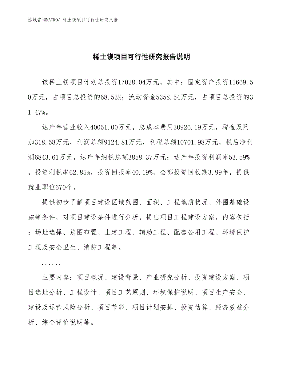 （批地）稀土镁项目可行性研究报告_第2页