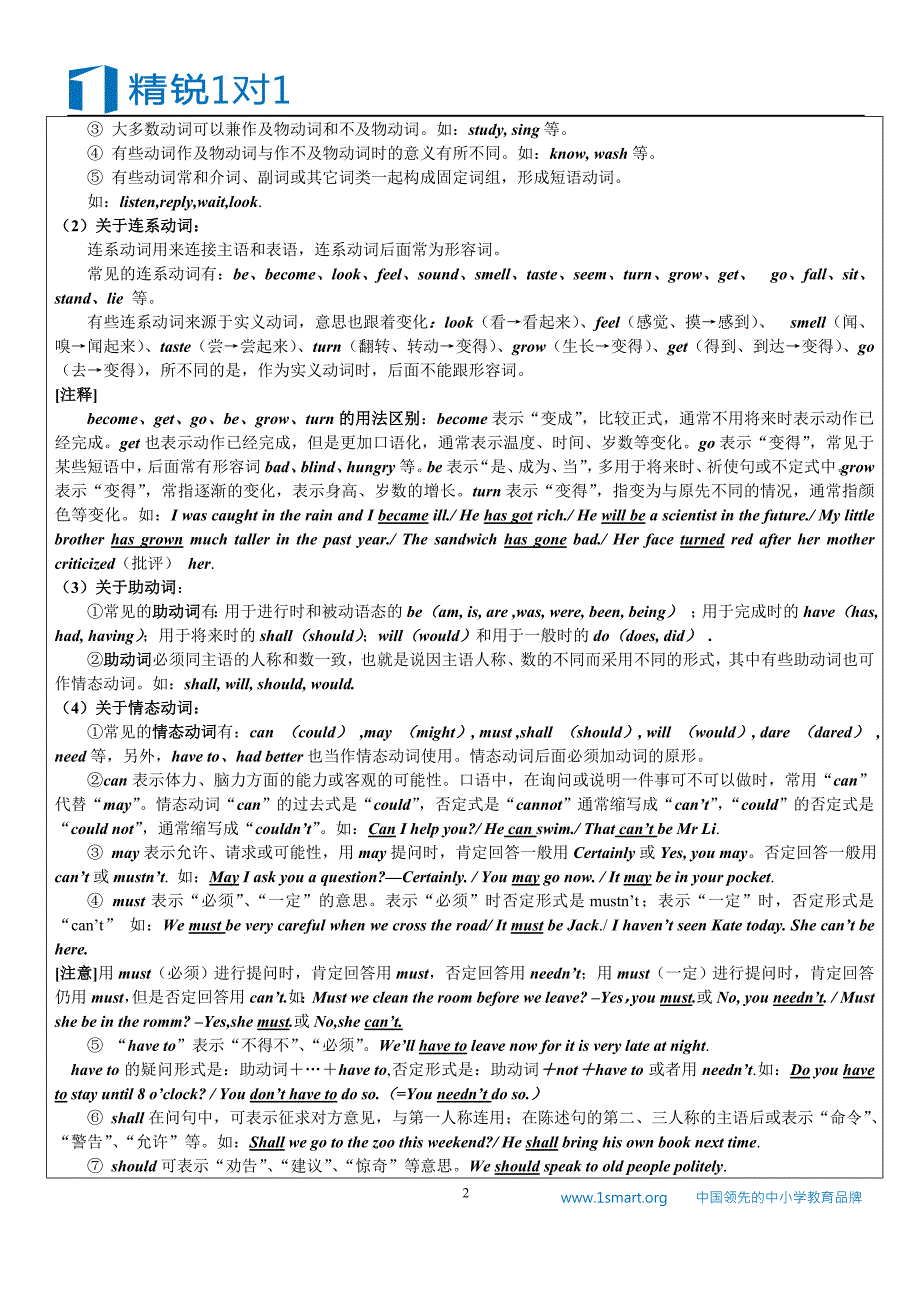 暑期课程-英语-江苏-初三-动词分类，词性变化，用法辨析_第2页