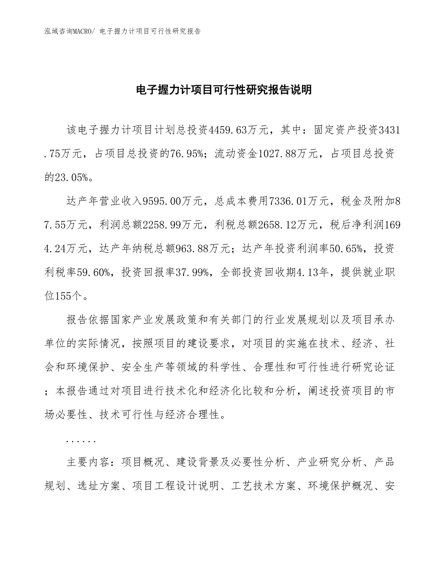 （批地）电子握力计项目可行性研究报告_第2页