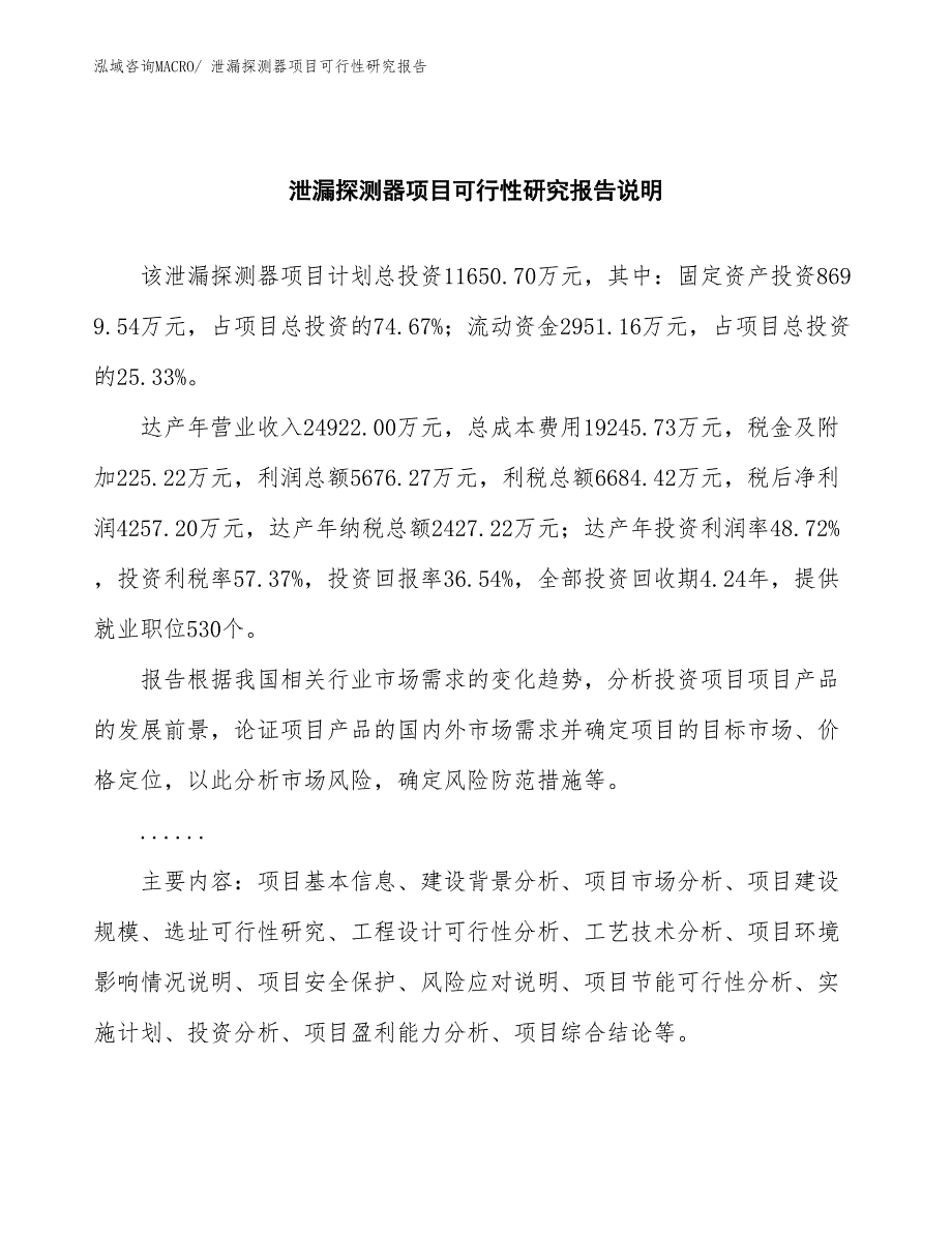 （批地）泄漏探测器项目可行性研究报告_第2页