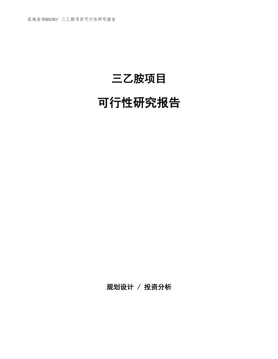 （批地）三乙胺项目可行性研究报告_第1页