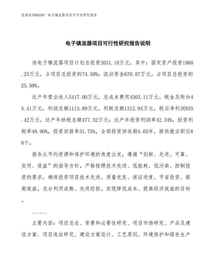 （批地）电子镇流器项目可行性研究报告_第2页