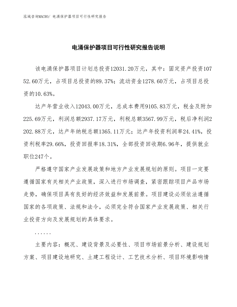 （批地）电涌保护器项目可行性研究报告_第2页