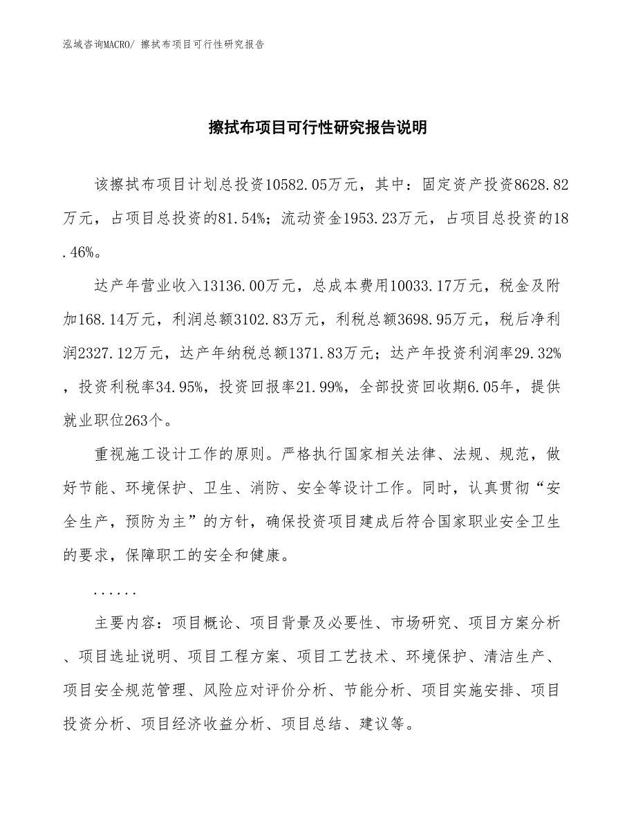 （批地）擦拭布项目可行性研究报告_第2页