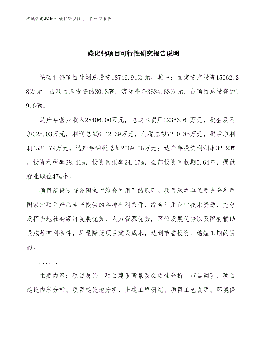 （批地）碳化钙项目可行性研究报告_第2页