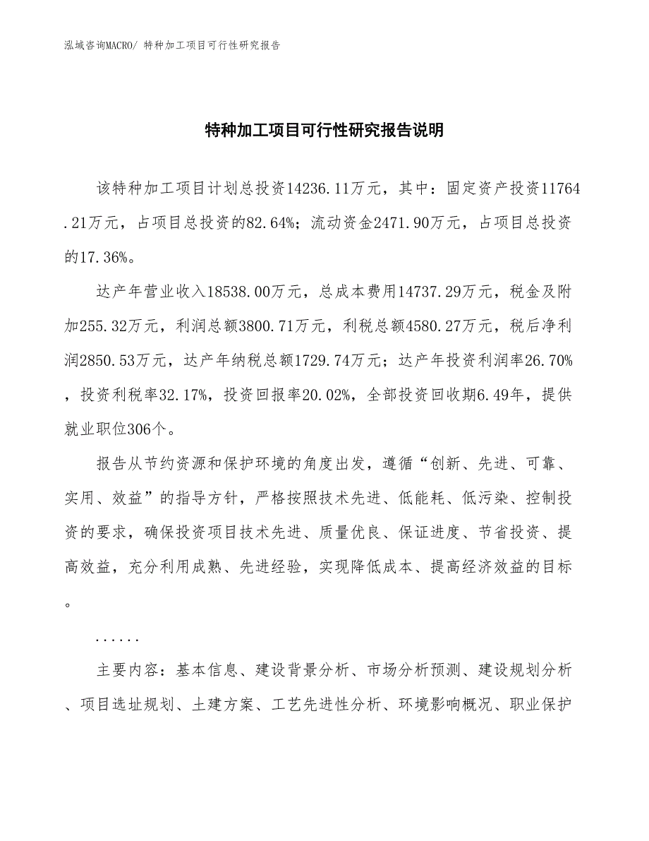 （批地）特种加工项目可行性研究报告_第2页