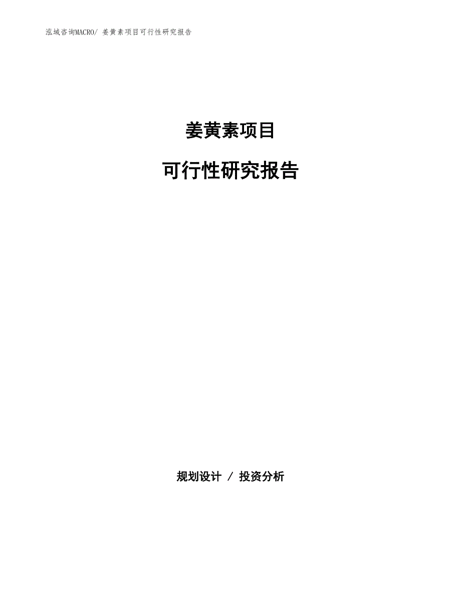 （批地）姜黄素项目可行性研究报告_第1页