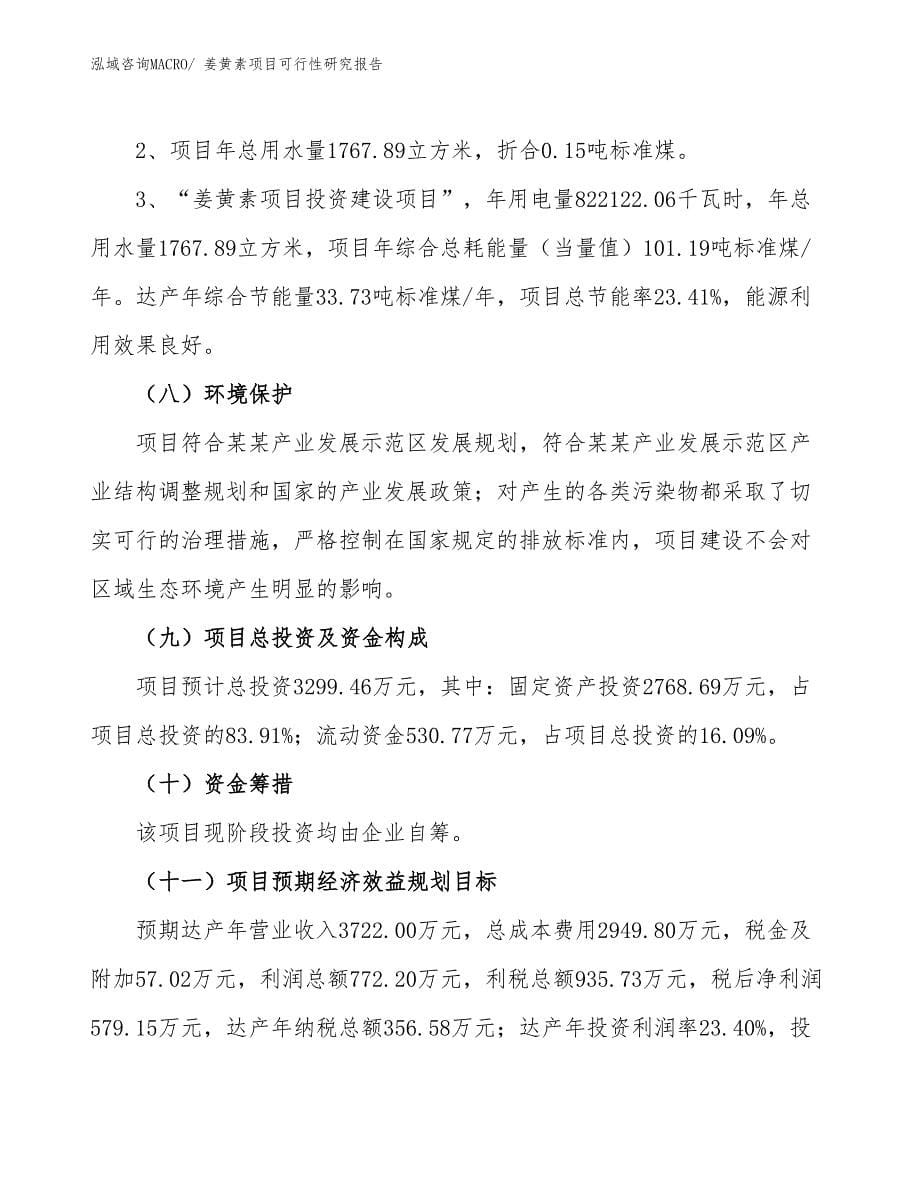 （批地）姜黄素项目可行性研究报告_第5页