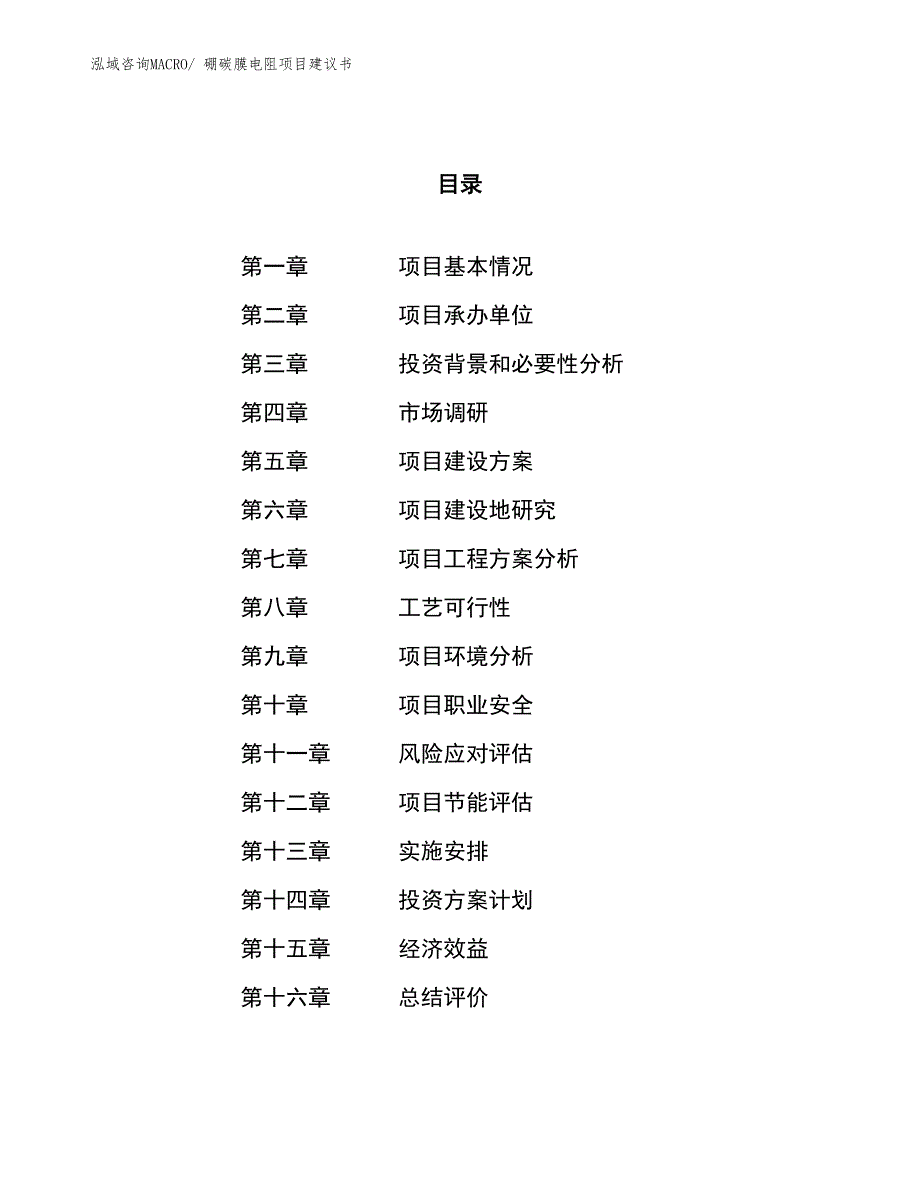 （立项审批）硼碳膜电阻项目建议书_第1页