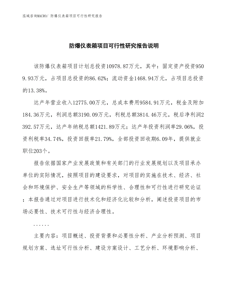 （批地）防爆仪表箱项目可行性研究报告_第2页