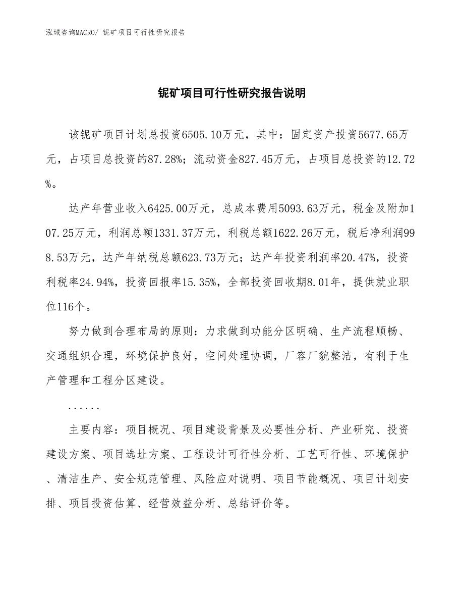 （批地）铌矿项目可行性研究报告_第2页