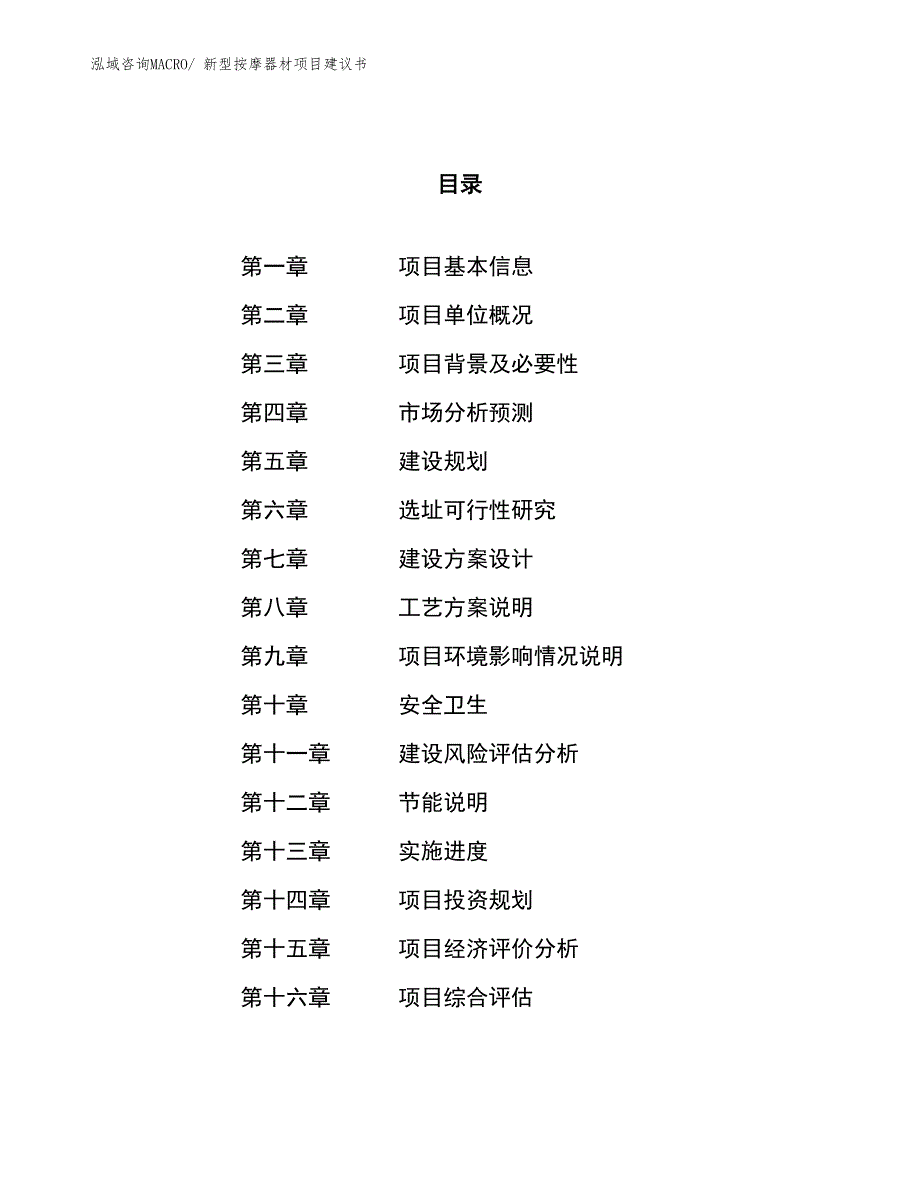 （立项审批）新型按摩材项目建议书_第1页