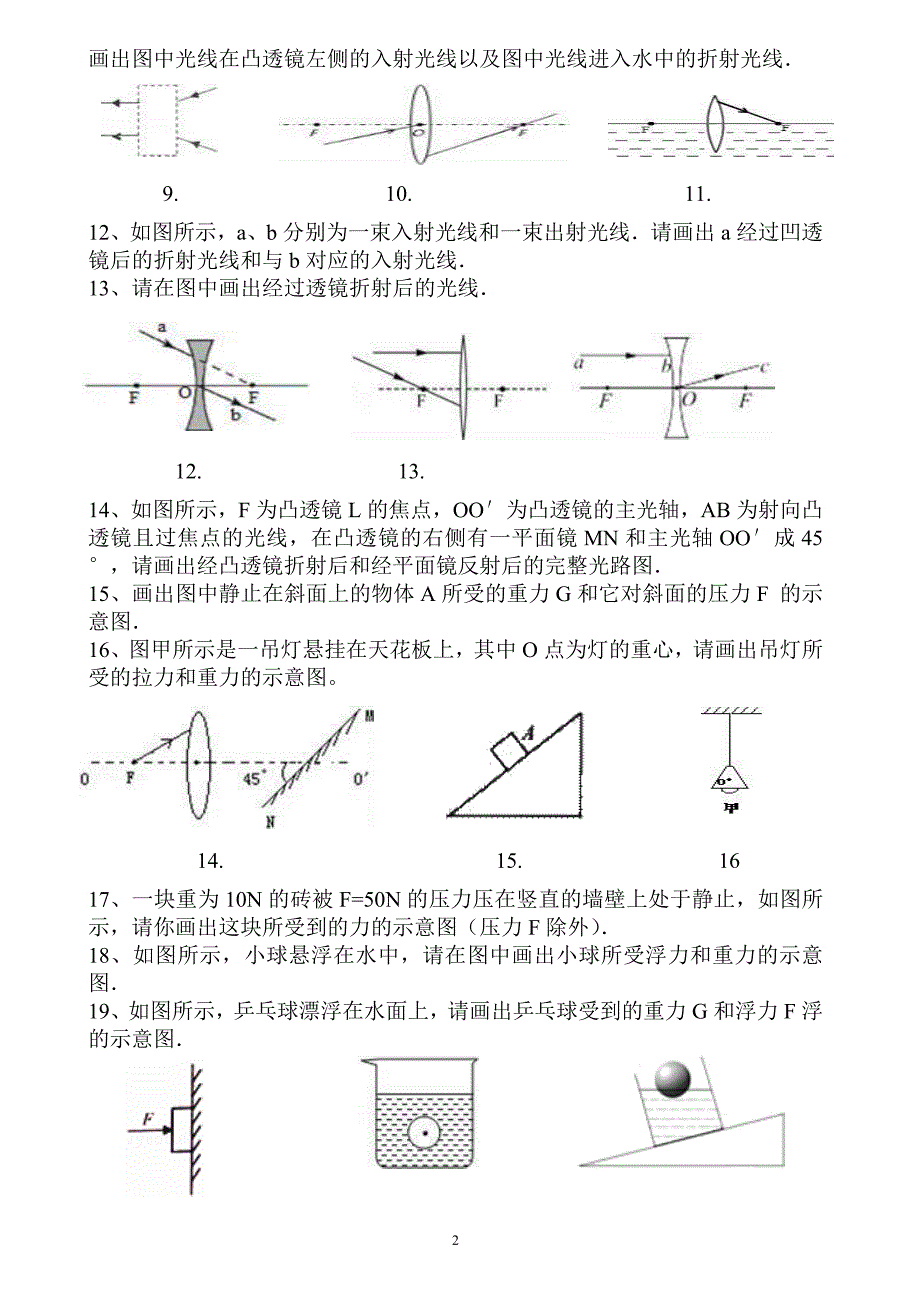 2018年中考物理作图题专题训练(含答案)_第2页