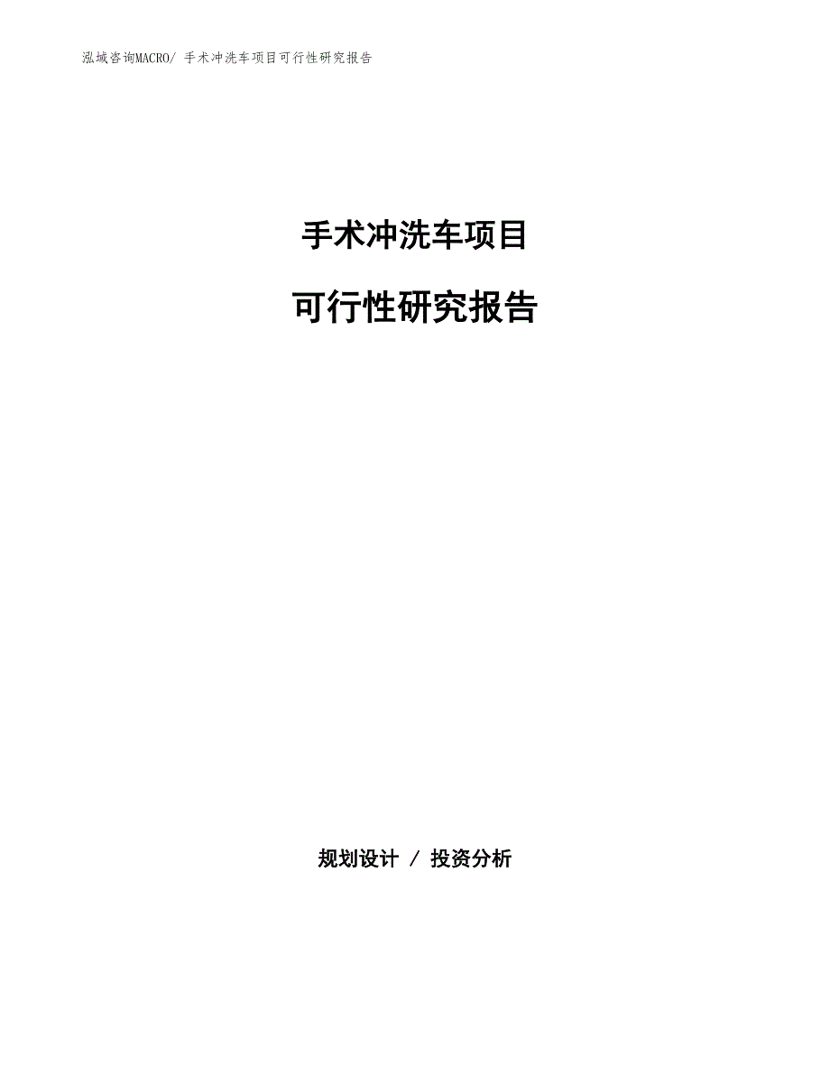 （批地）手术冲洗车项目可行性研究报告_第1页