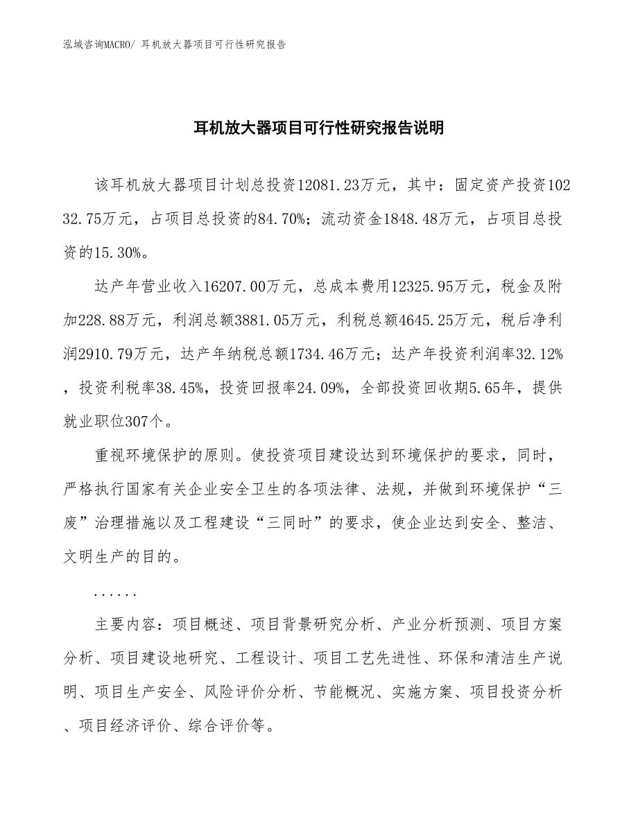 （批地）耳机放大器项目可行性研究报告_第2页