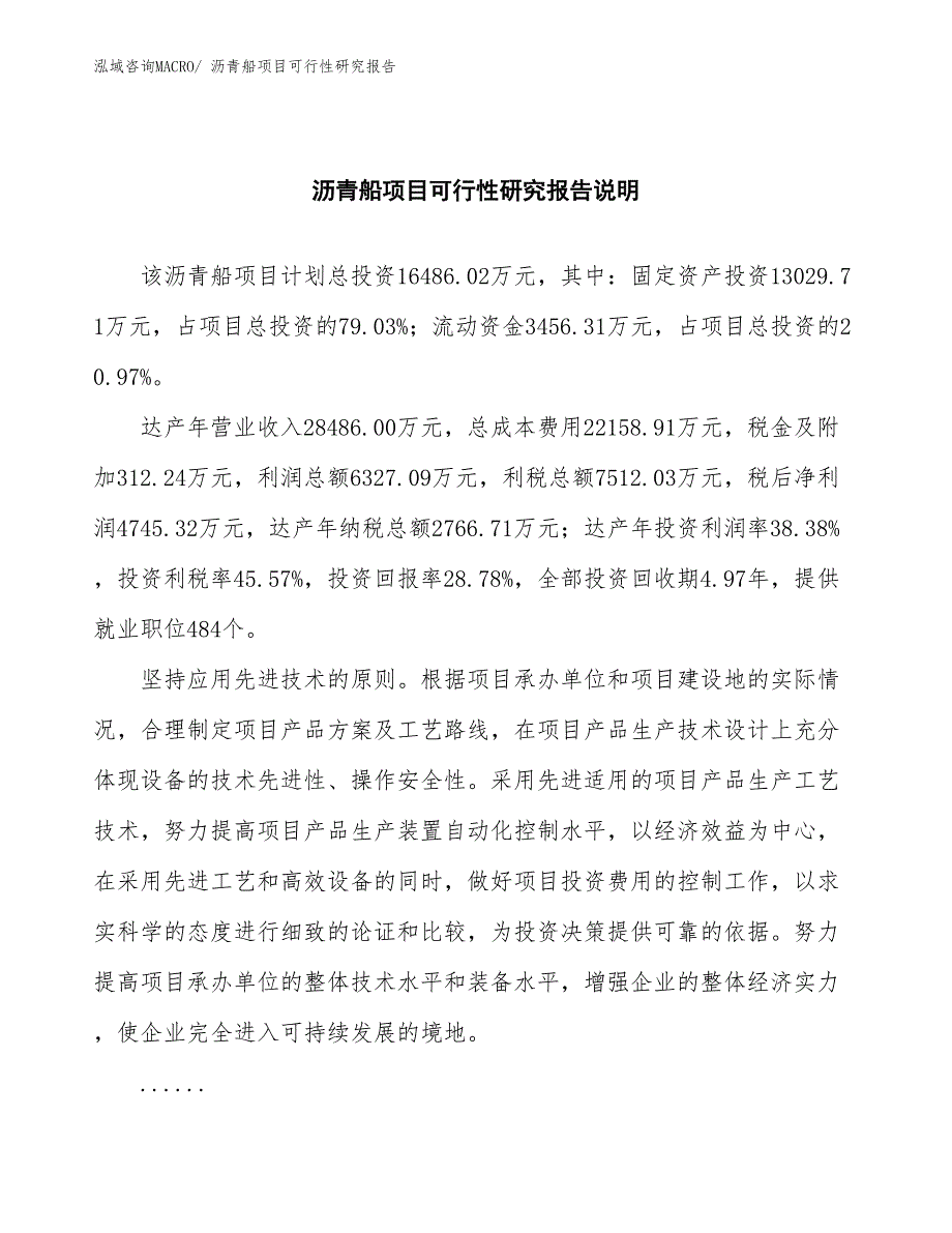 （批地）沥青船项目可行性研究报告_第2页