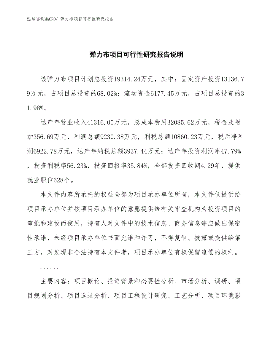 （批地）弹力布项目可行性研究报告_第2页