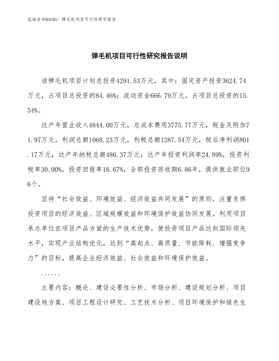 （批地）弹毛机项目可行性研究报告_第2页