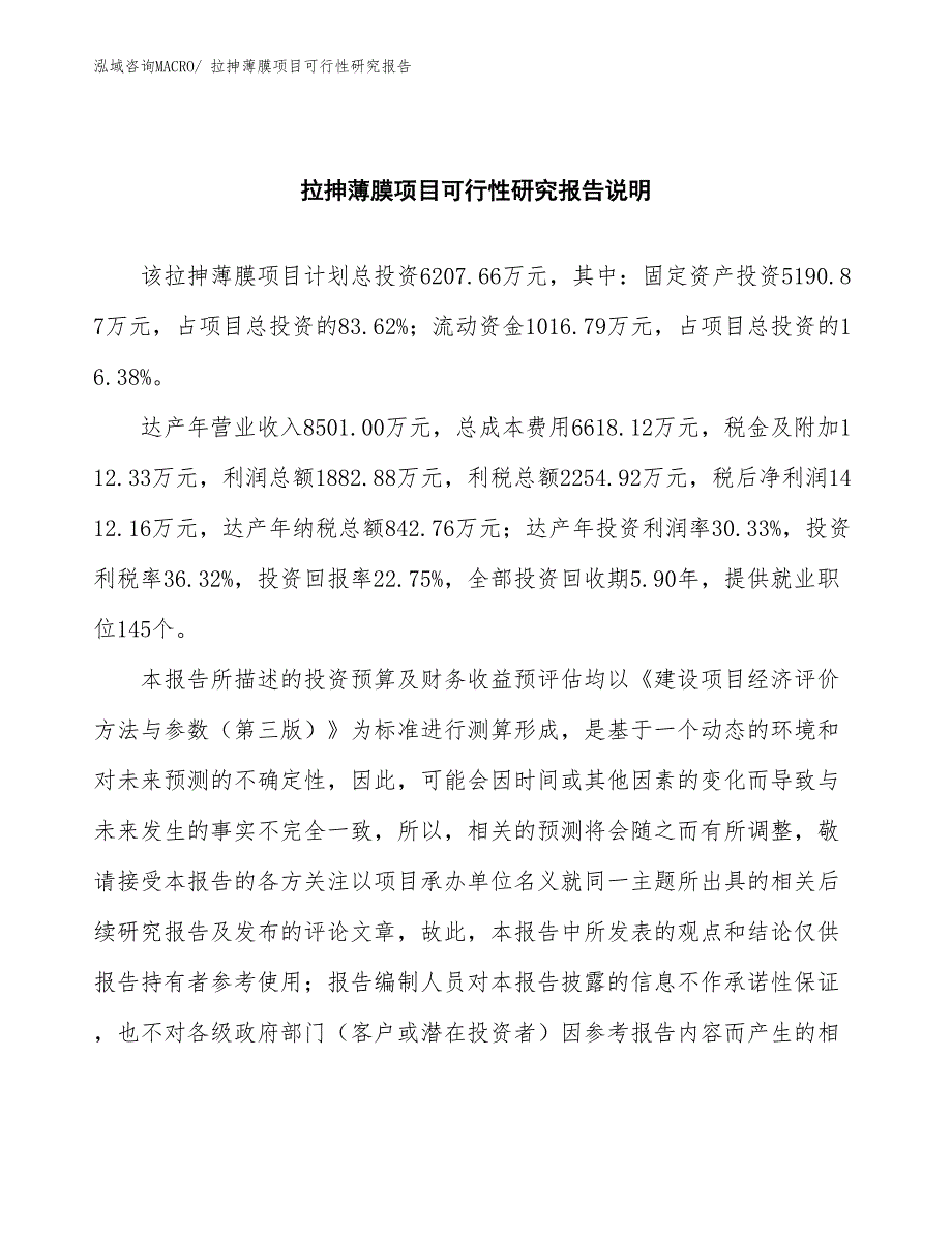 （批地）拉抻薄膜项目可行性研究报告_第2页