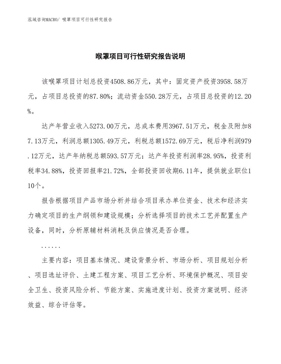 （批地）喉罩项目可行性研究报告_第2页