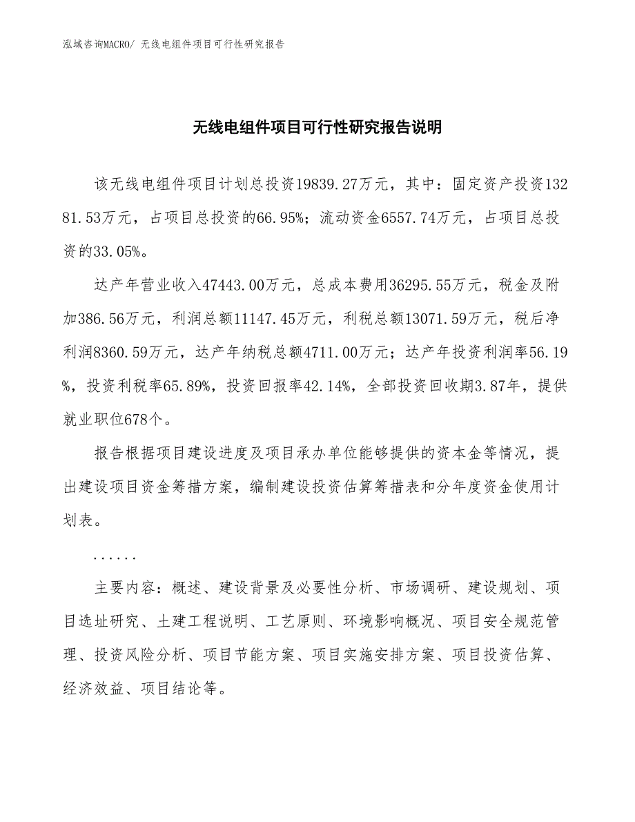 （批地）无线电组件项目可行性研究报告_第2页