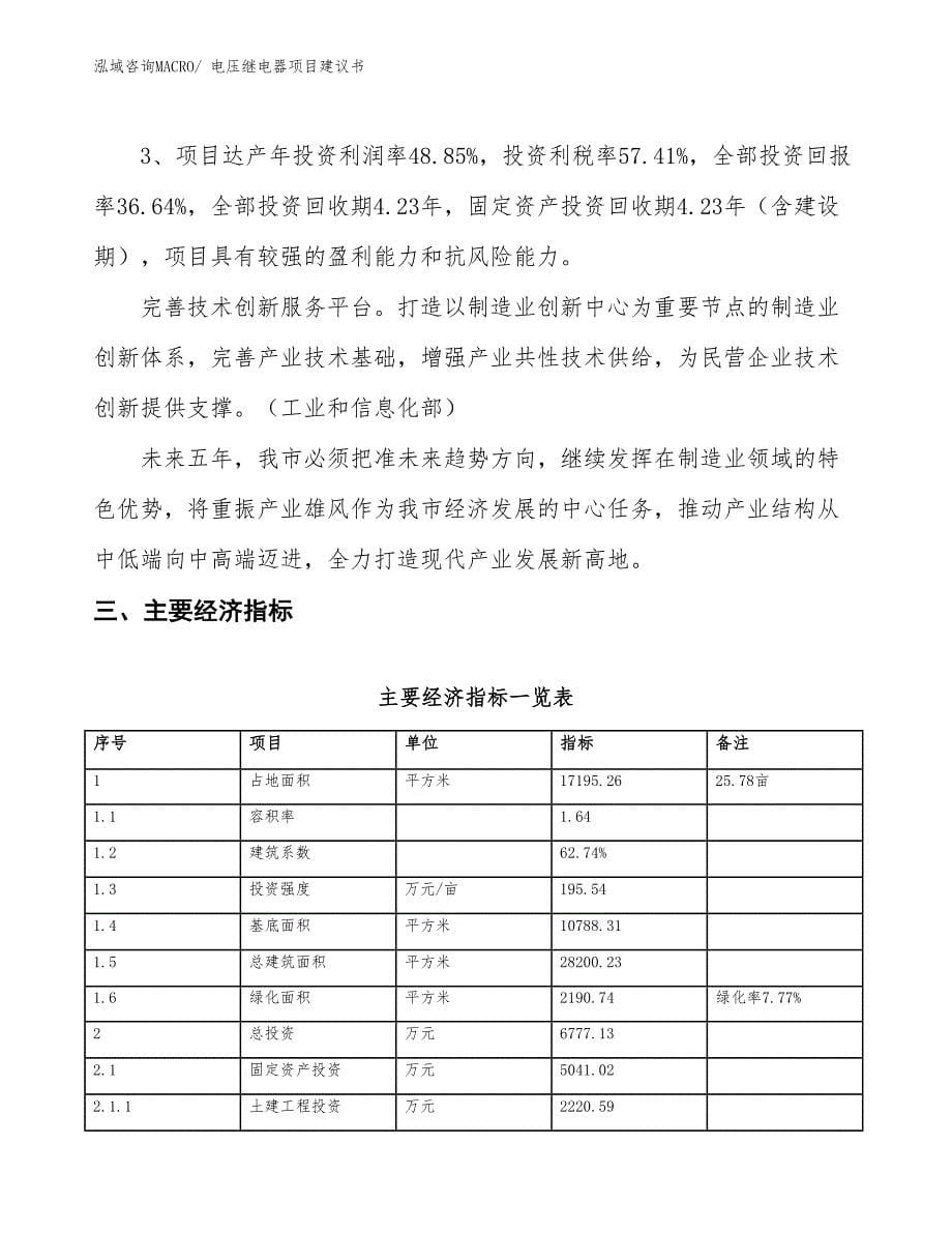 （立项审批）电压继电器项目建议书_第5页