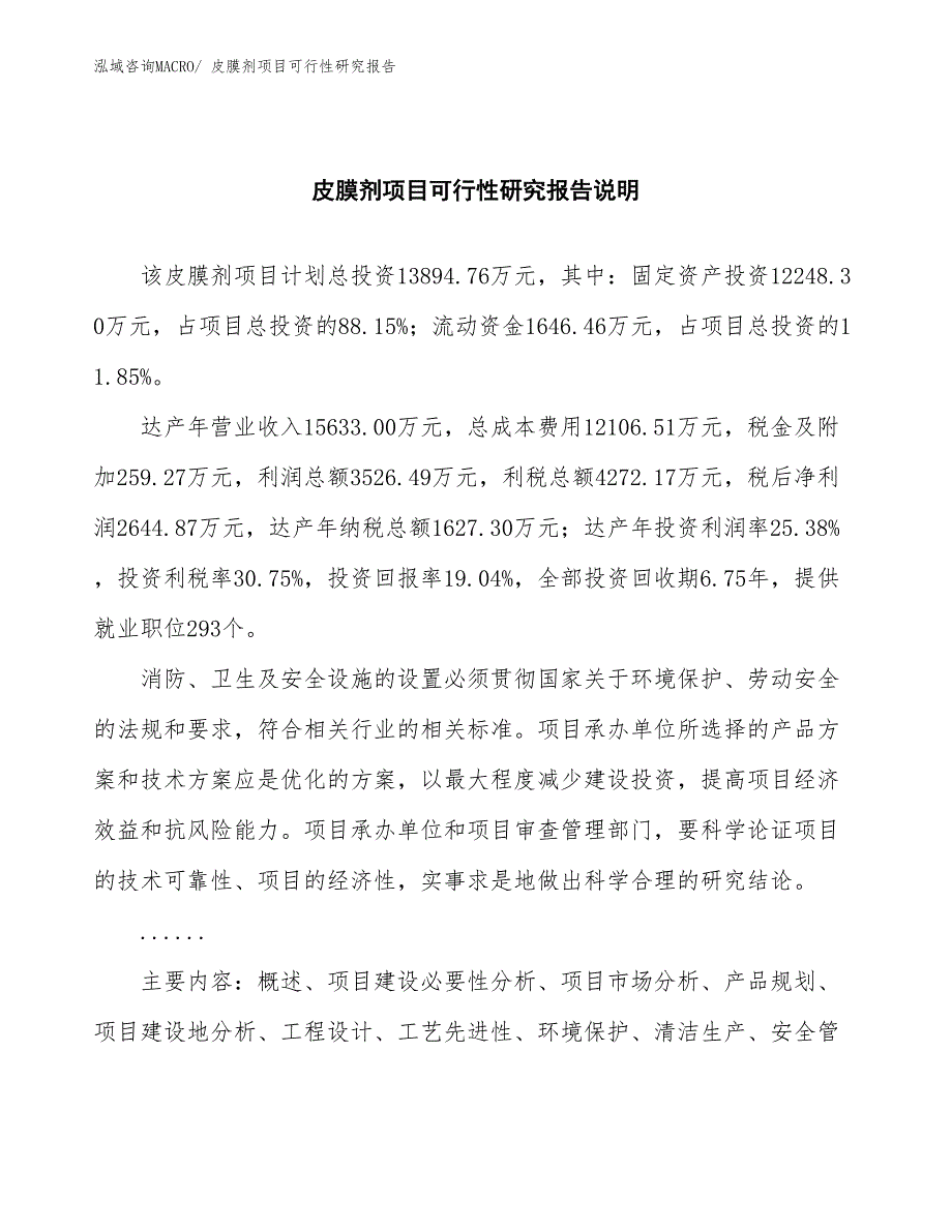 （批地）皮膜剂项目可行性研究报告_第2页