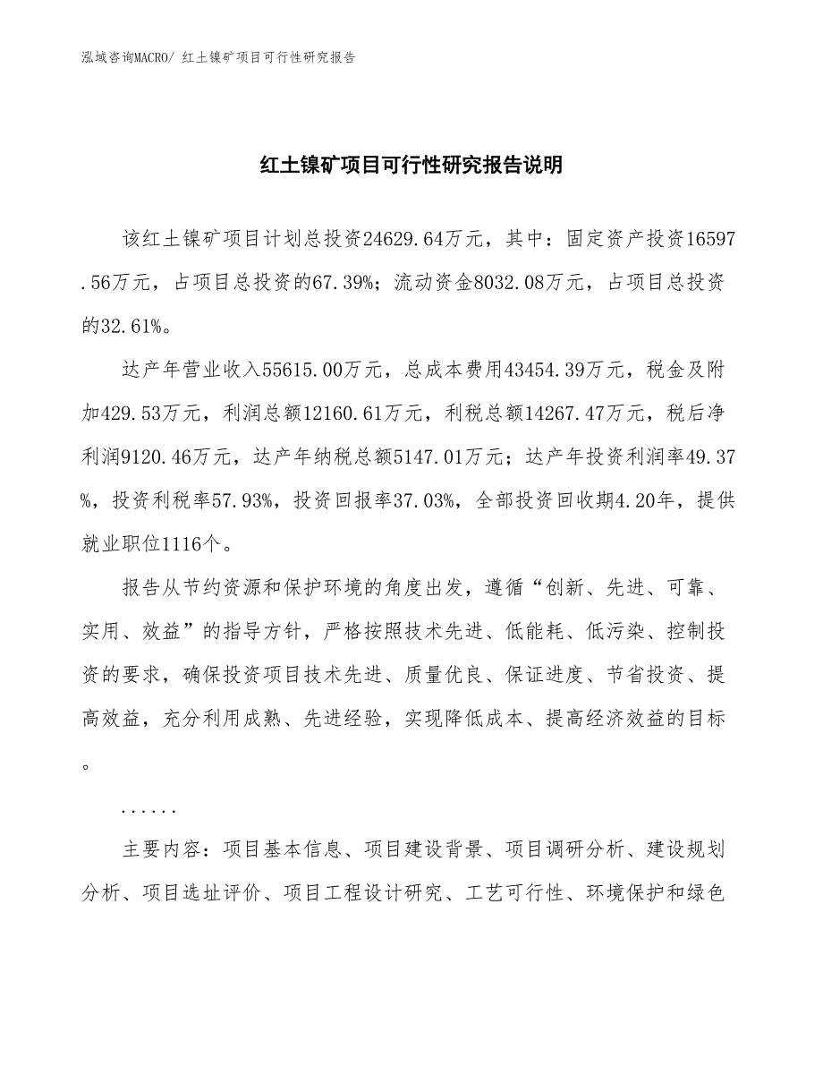 （批地）红土镍矿项目可行性研究报告_第2页