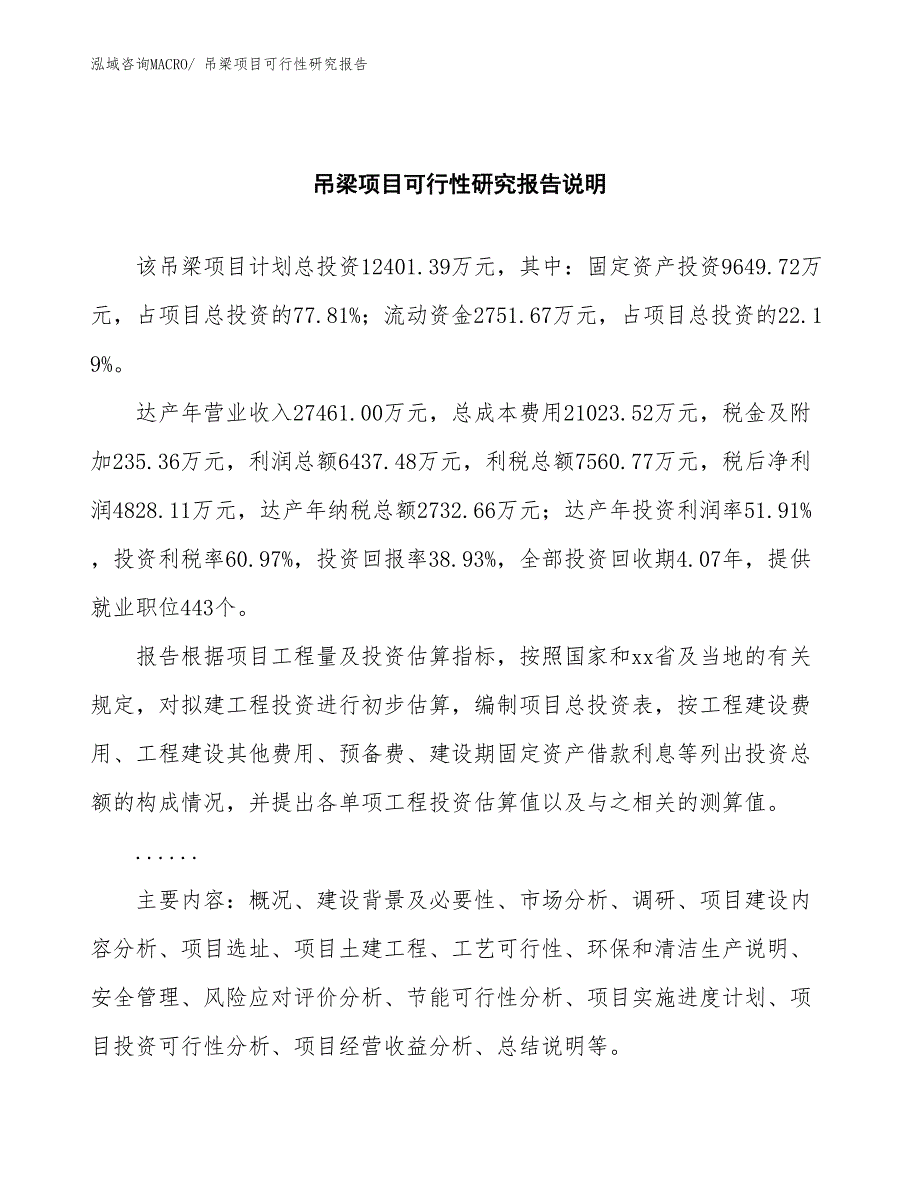 （批地）吊梁项目可行性研究报告_第2页