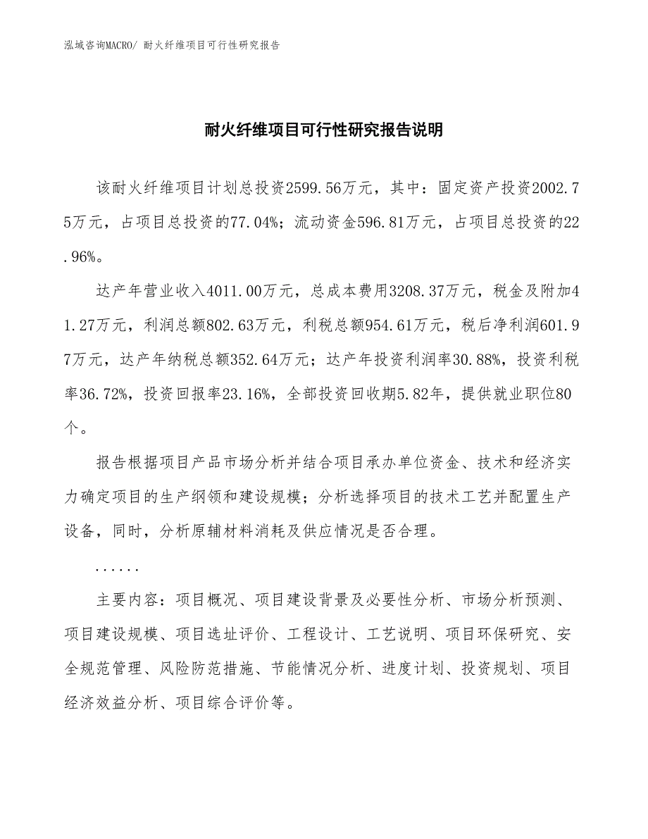 （批地）耐火纤维项目可行性研究报告_第2页