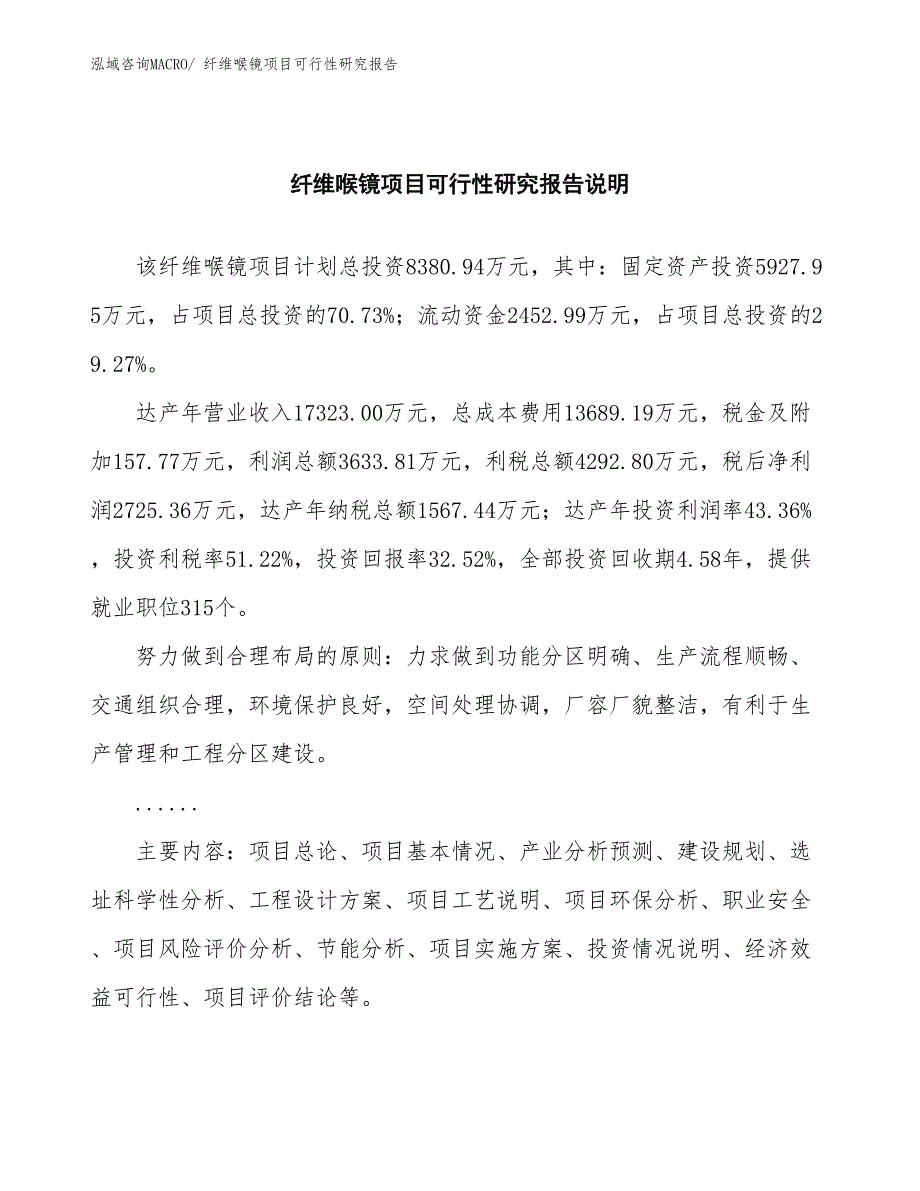 （批地）纤维喉镜项目可行性研究报告_第2页