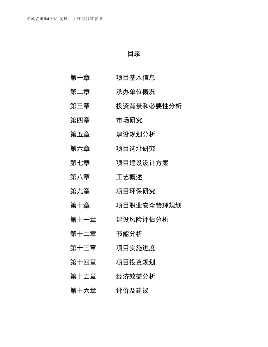 （立项审批）发饰、头饰项目建议书_第1页