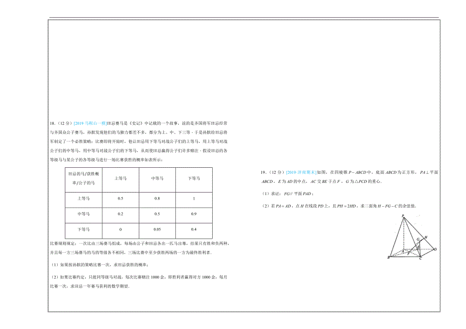 2019年高考名校考前提分仿真试卷 理科数学（六）---精品解析Word版_第3页