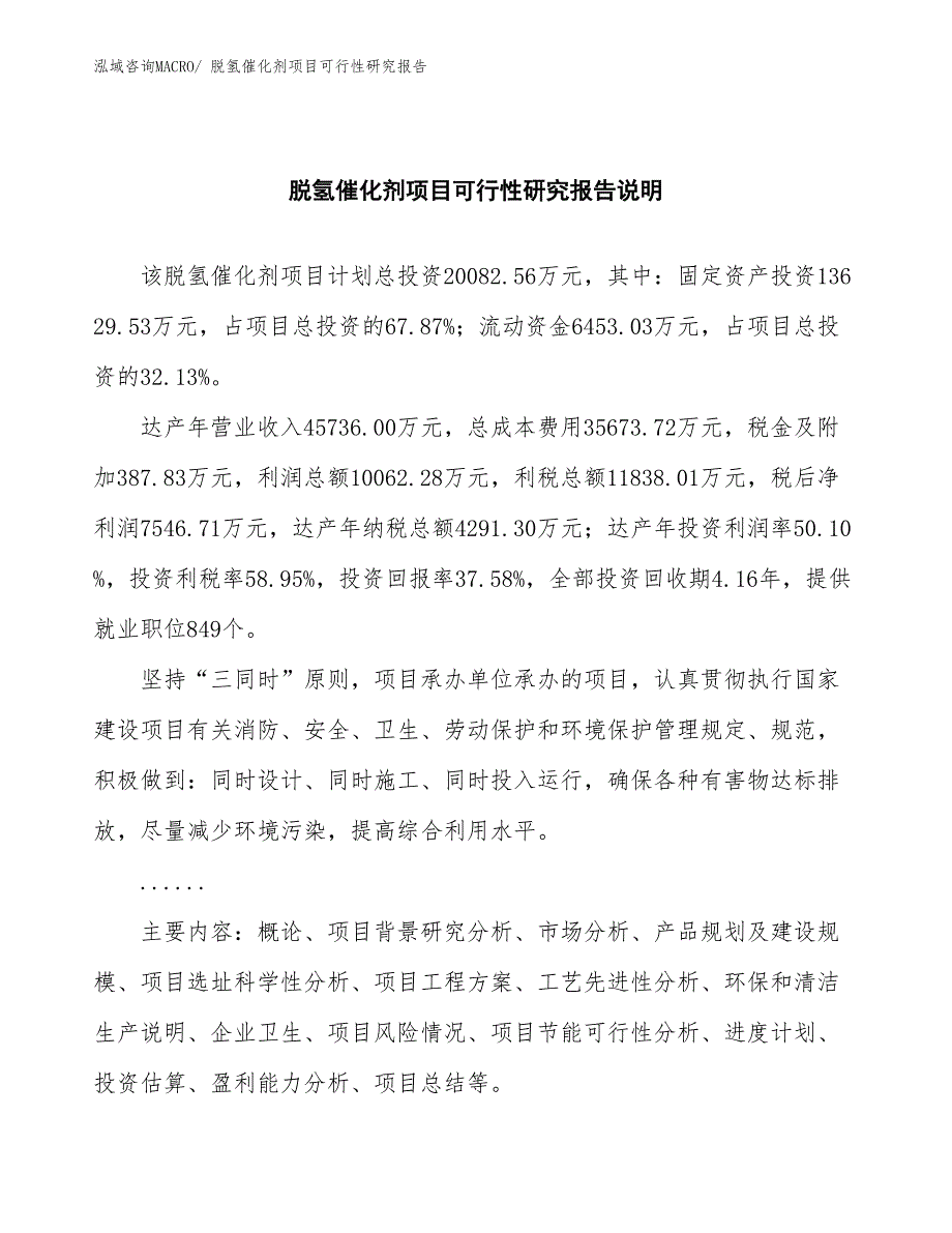 （批地）脱氢催化剂项目可行性研究报告_第2页