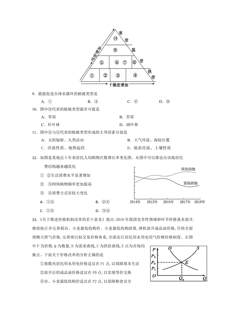 河北省2019届高三下学期冲刺（一）文科综合试题 word版含答案_第3页