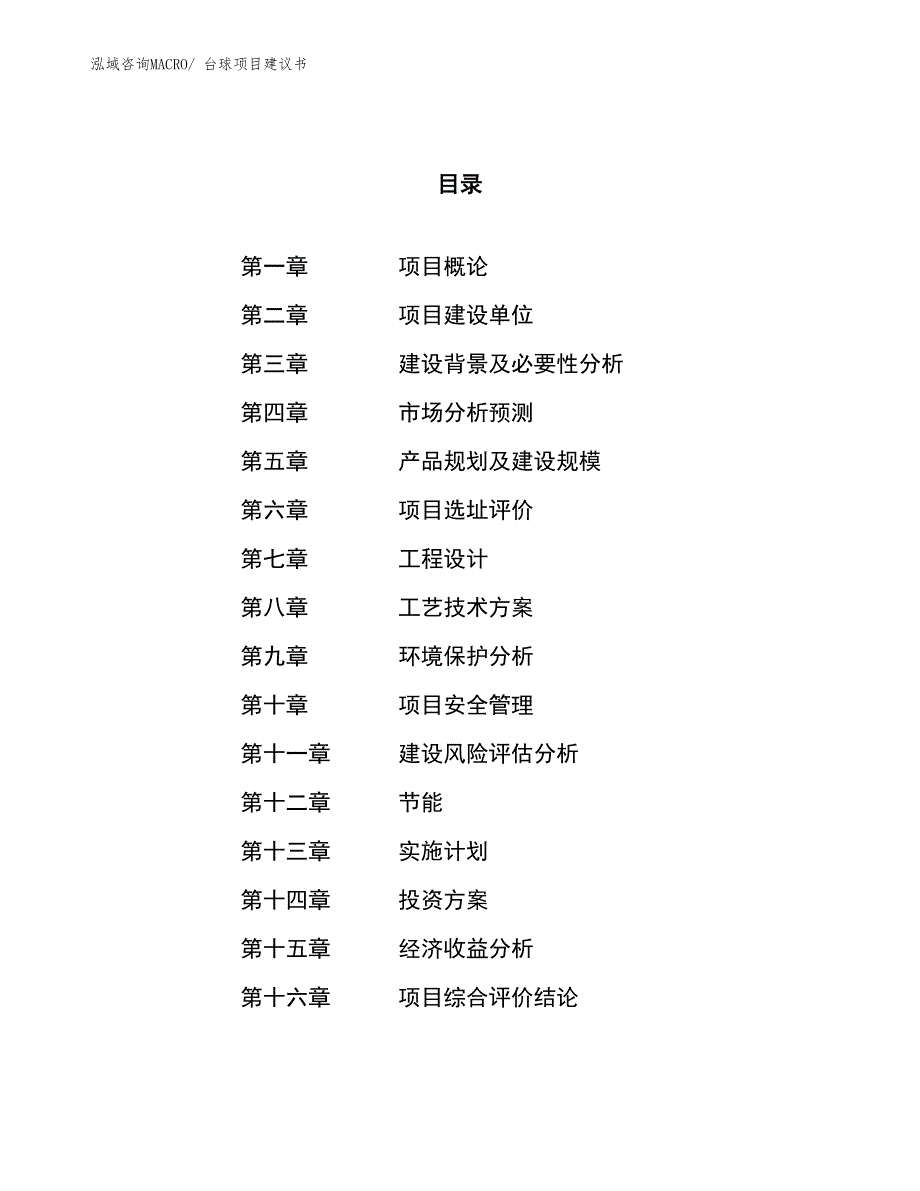 （立项审批）台球项目建议书_第1页