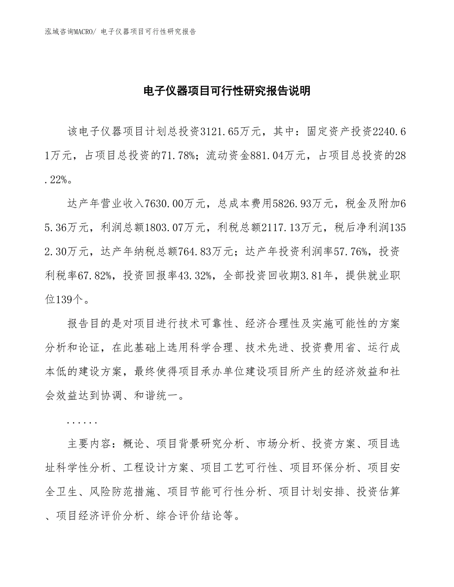 （批地）电子仪器项目可行性研究报告_第2页