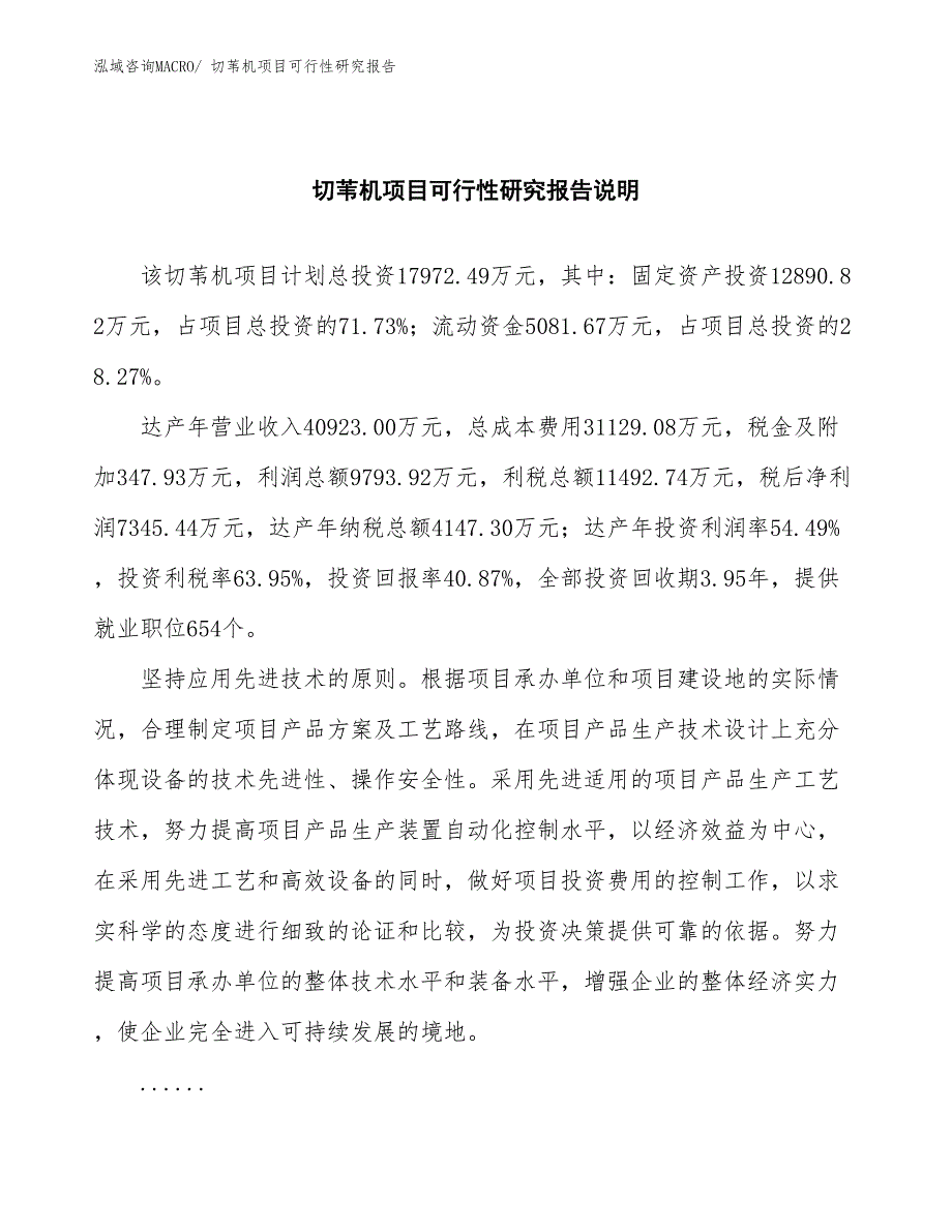 （批地）切苇机项目可行性研究报告_第2页