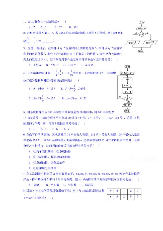 吉林省2018-2019学年高二3月月考数学（文）试题 word版含答案
