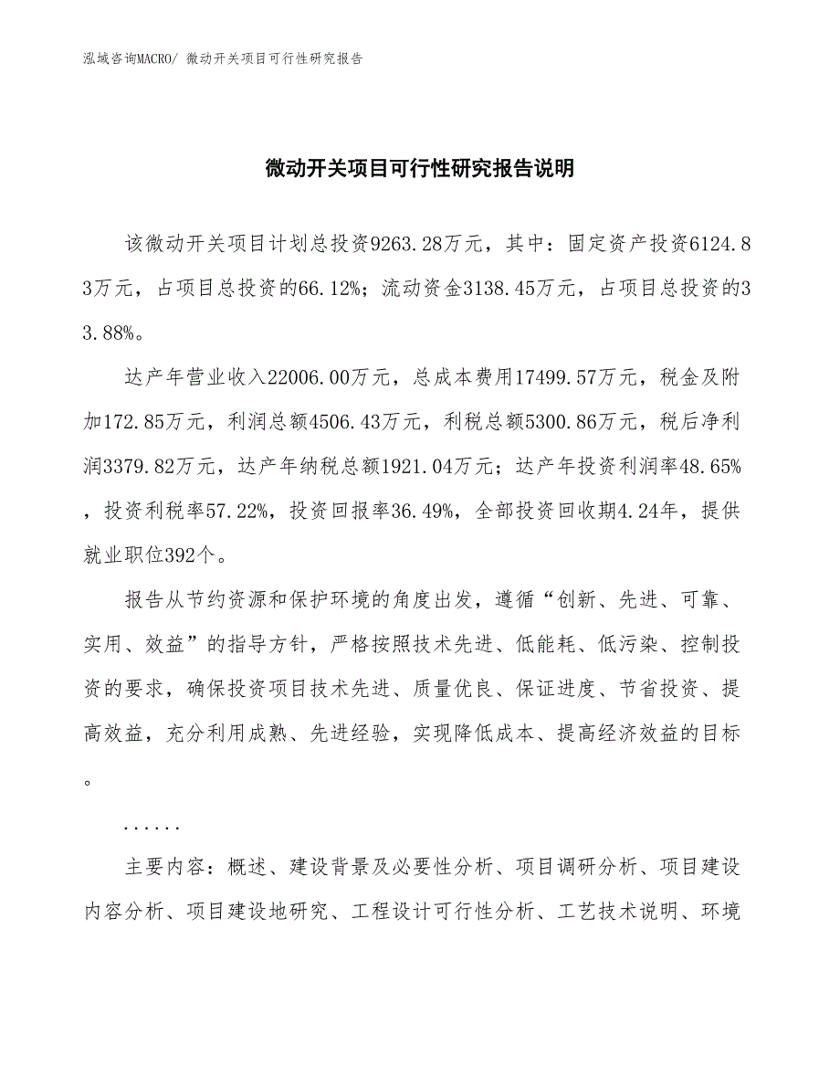 （批地）微动开关项目可行性研究报告_第2页