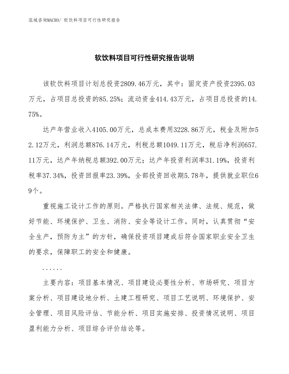 （批地）软饮料项目可行性研究报告_第2页