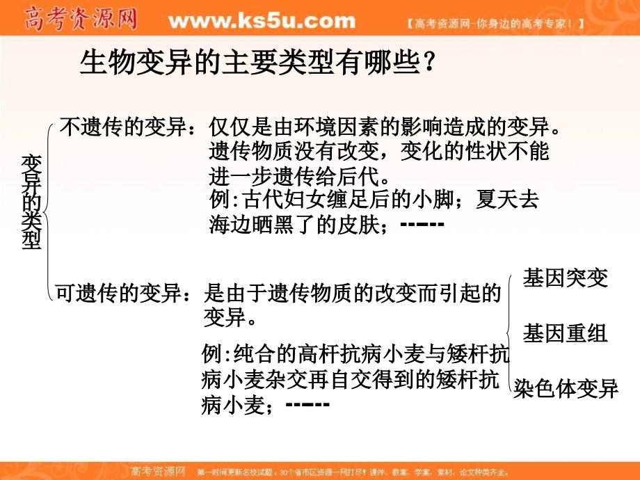 湖南省人教版高中生物必修二课件：5-1 基因突变及其他变异 _第2页