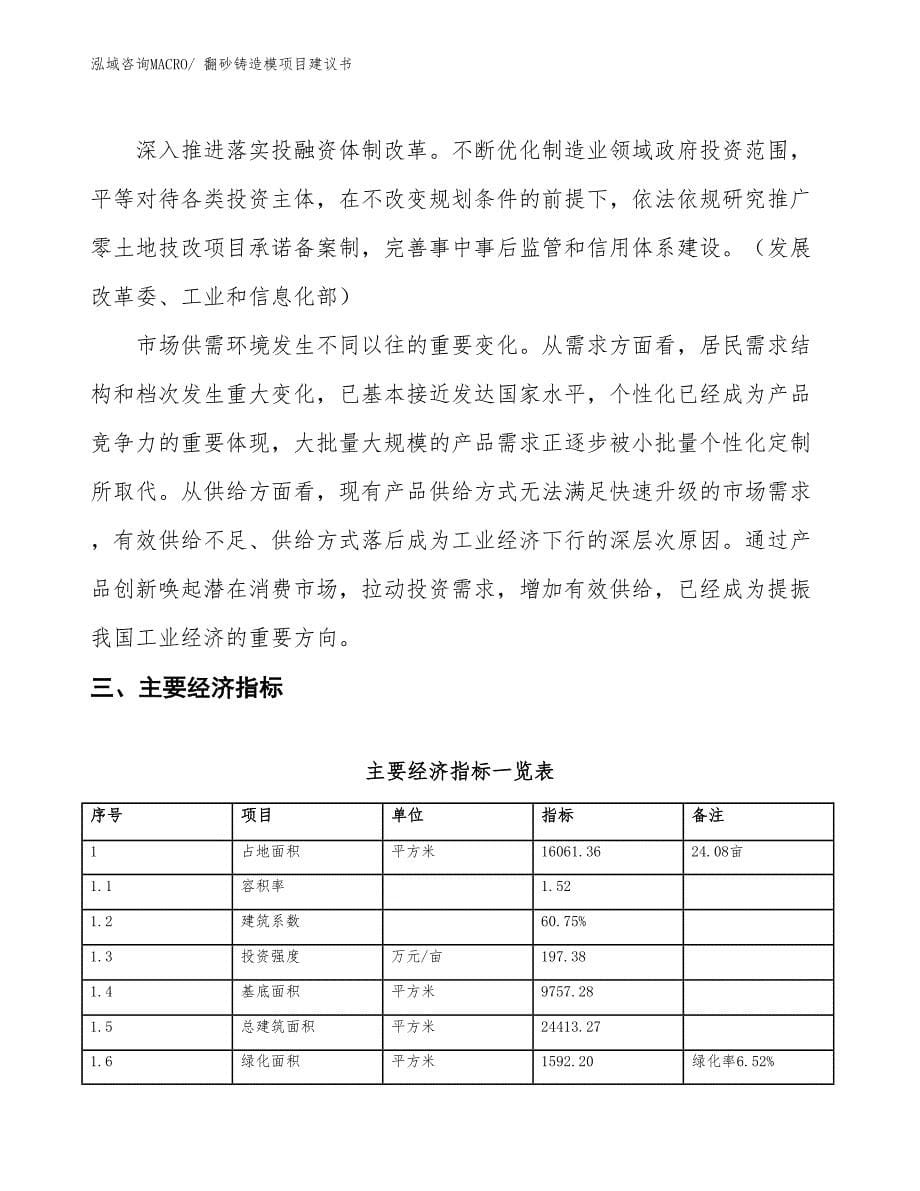 （立项审批）翻砂铸造模项目建议书_第5页