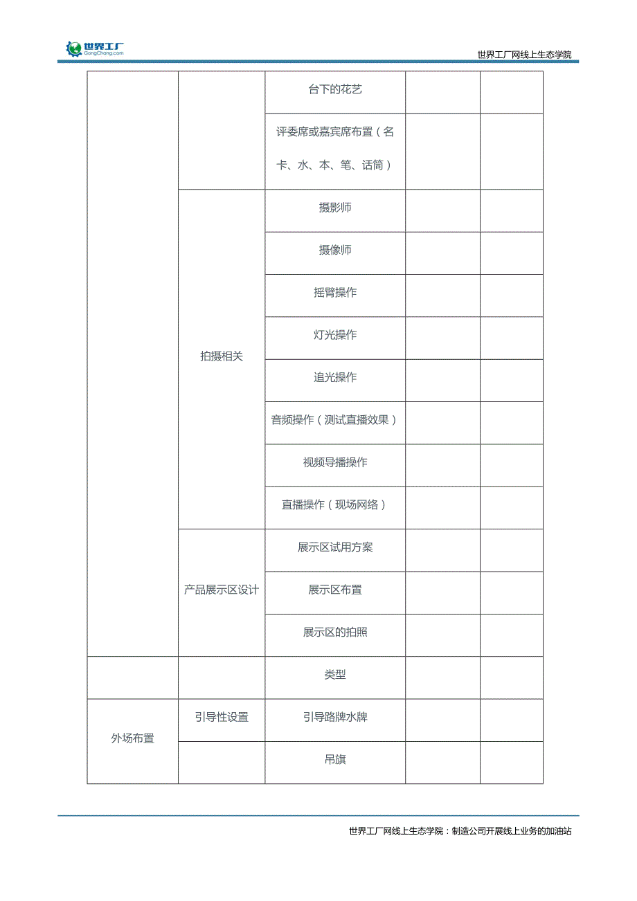 企业活动现场布置物料表_第3页