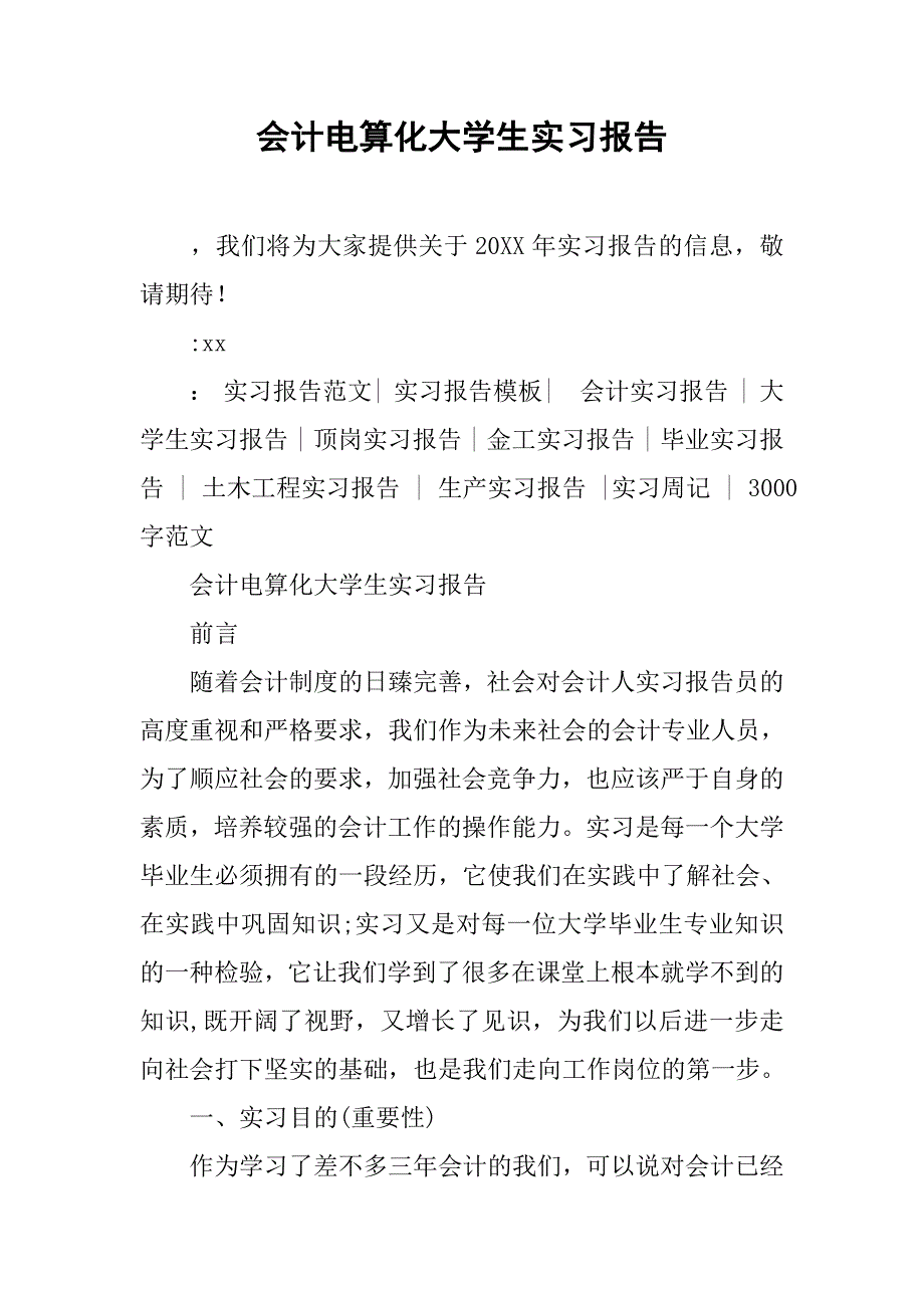 会计电算化大学生实习报告.doc_第1页