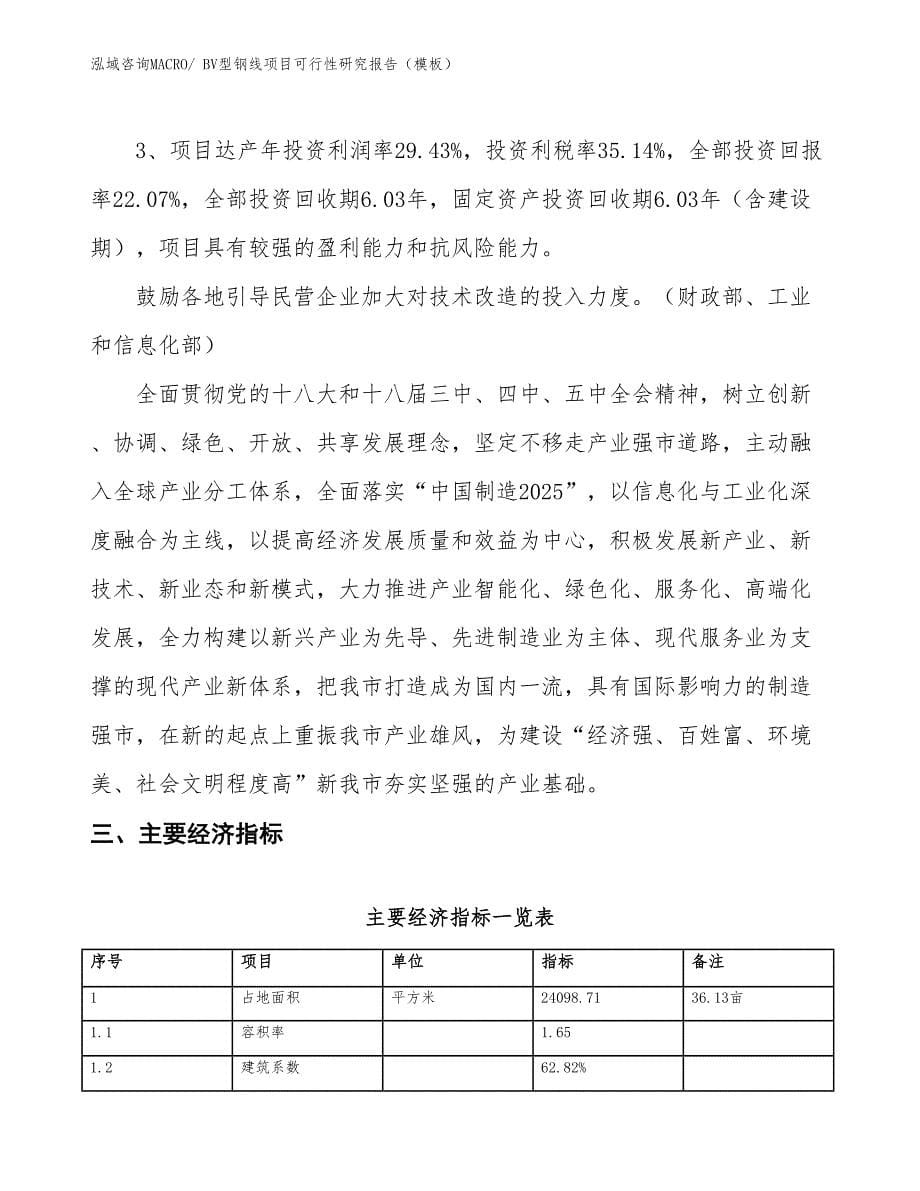 BV型钢线项目可行性研究报告（模板）_第5页